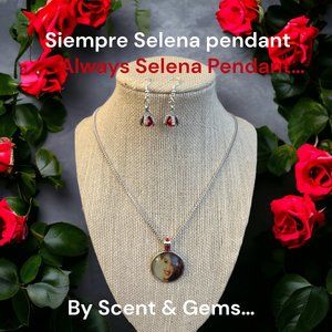 Scent & Gems, Siempre Selena pendant (earrings and necklace set)